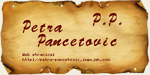 Petra Pančetović vizit kartica